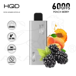 HQD CUVIE SLICK 6000 PUFFS 20MG - PEACH BERRY